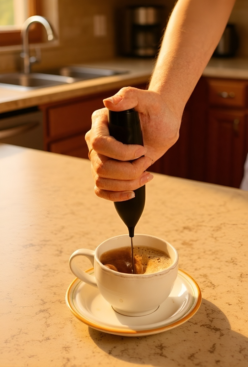 Compact egg beater for baking dough preparation