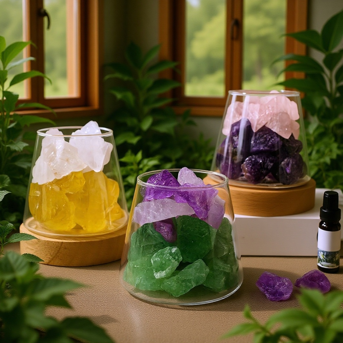  Indoor Diffuser Aroma Stone with Crystal Night Light