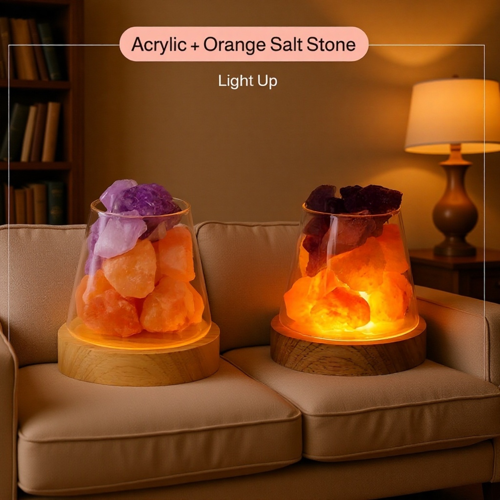 Aroma stone diffuser with sparkling crystal lamp
