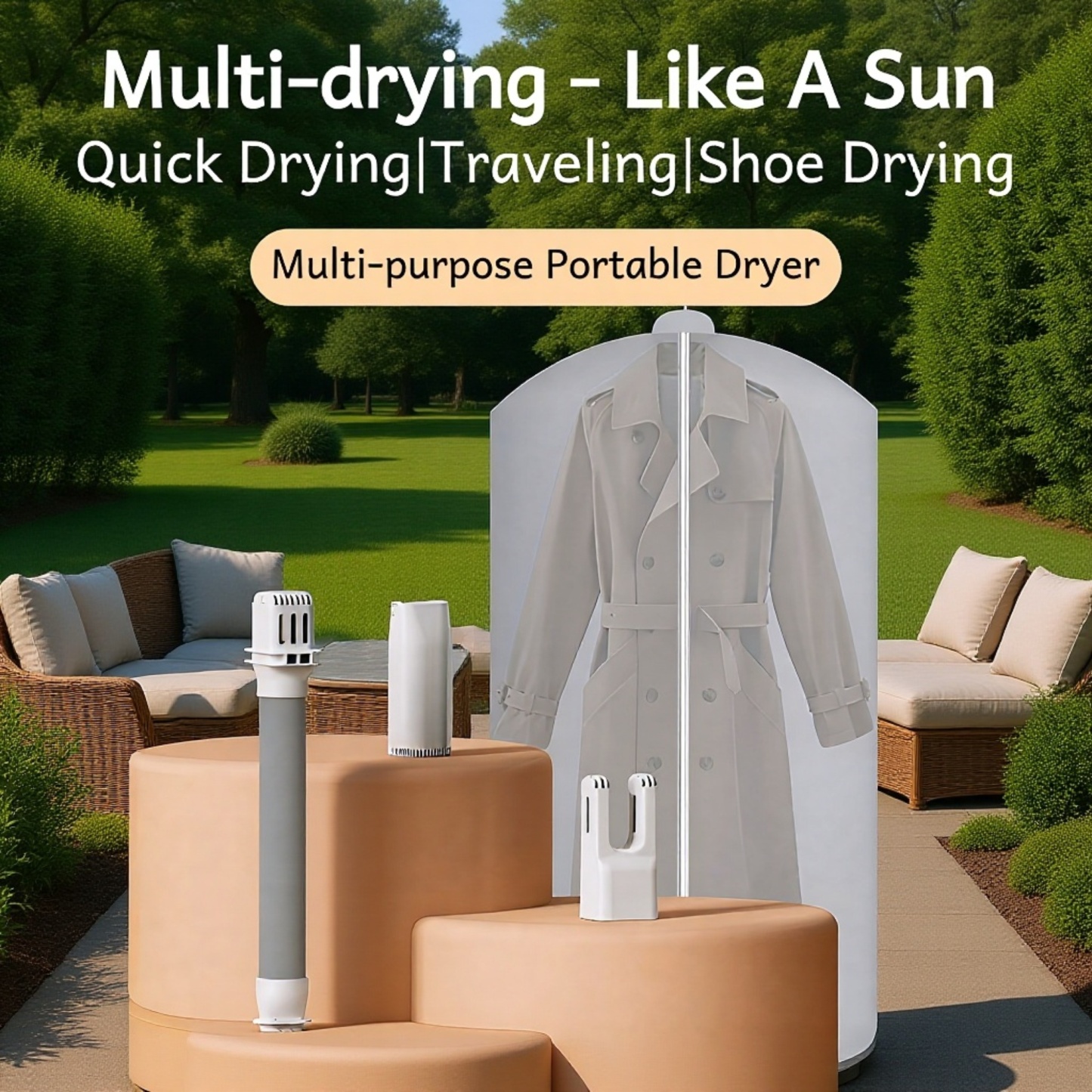 Compact Portable Clothes Dryer for Quilts & Shoes, Space-Saving Design