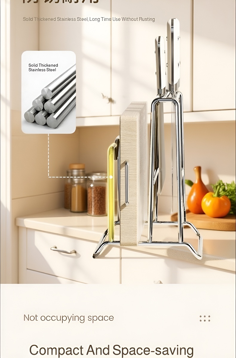 Compact countertop organizer for kitchen knives