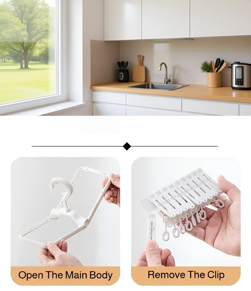 Multi-clamp foldable rack for efficient underwear drying