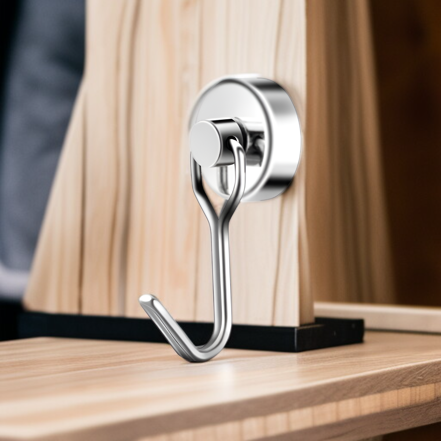 Rotating Magnetic Hook – Stainless Steel No-Drill Magnet for Kitchen, Dormitory, and Barbecue