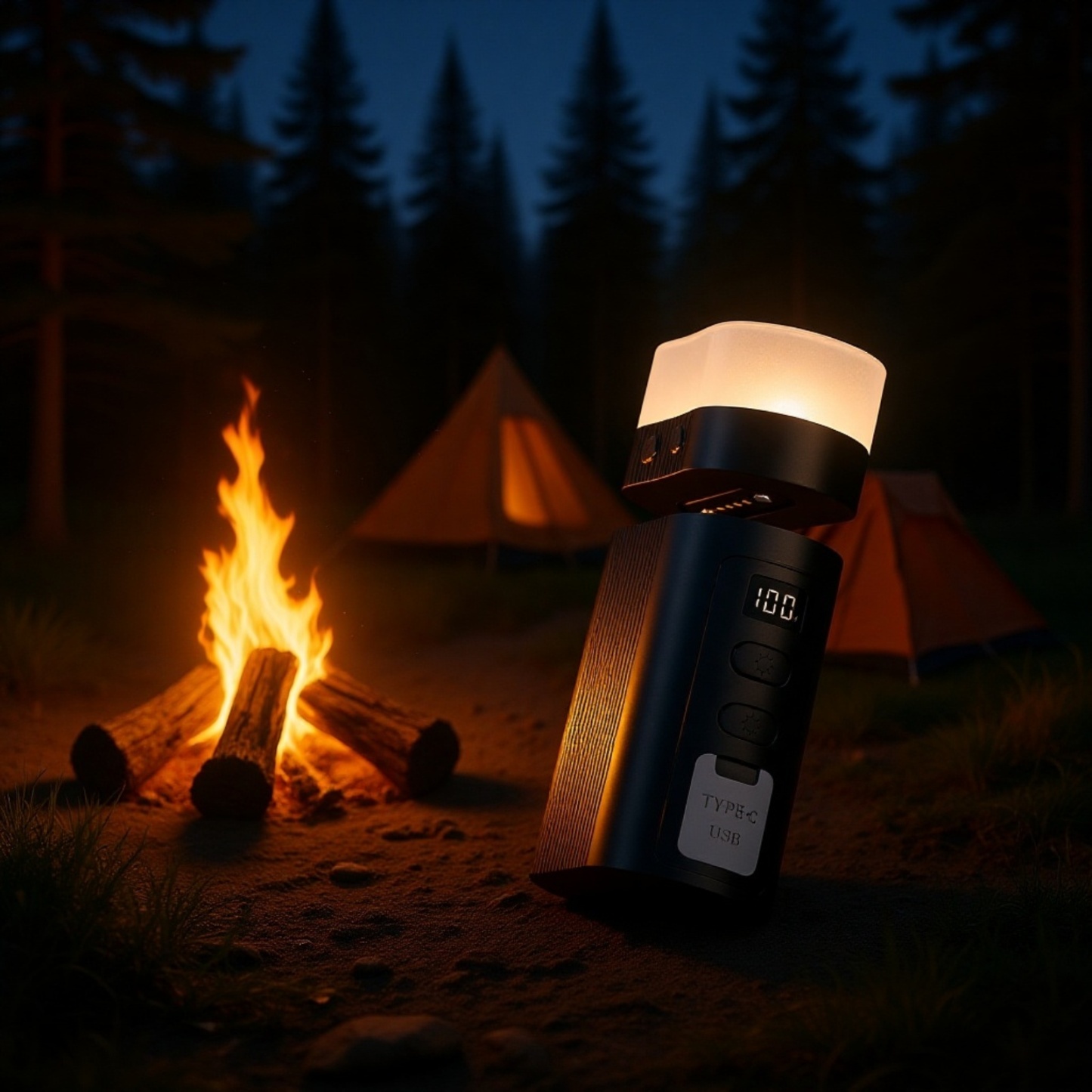 Portable Rechargeable Camping Lantern, 2025 Outdoor Multifunctional Tent Light for Hiking
