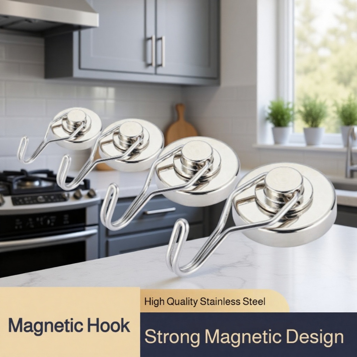 Strong magnet hook holding utensils in dormitory
