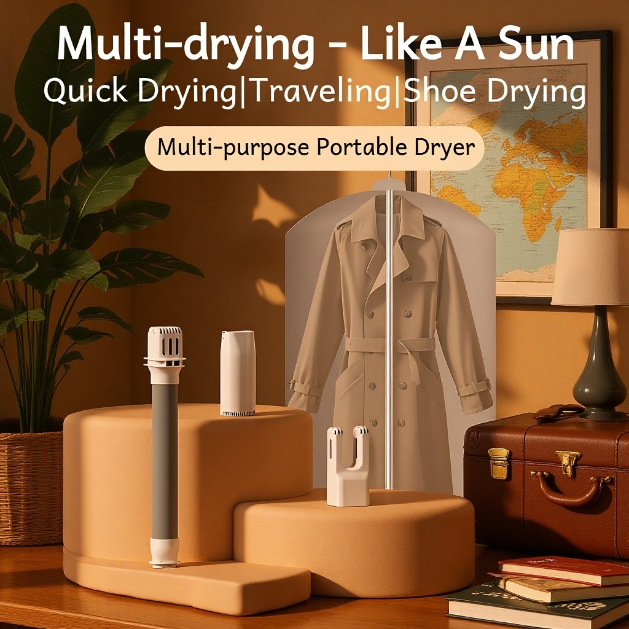Compact portable clothes dryer for quilts and shoes