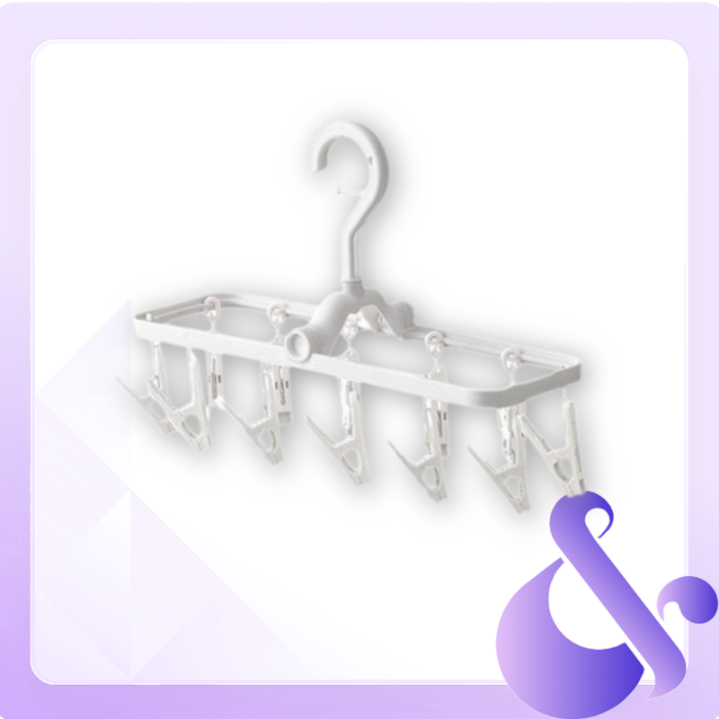 Zero Formaldehyde Windproof Multi-Clamp Underwear Drying Rack, Foldable Design