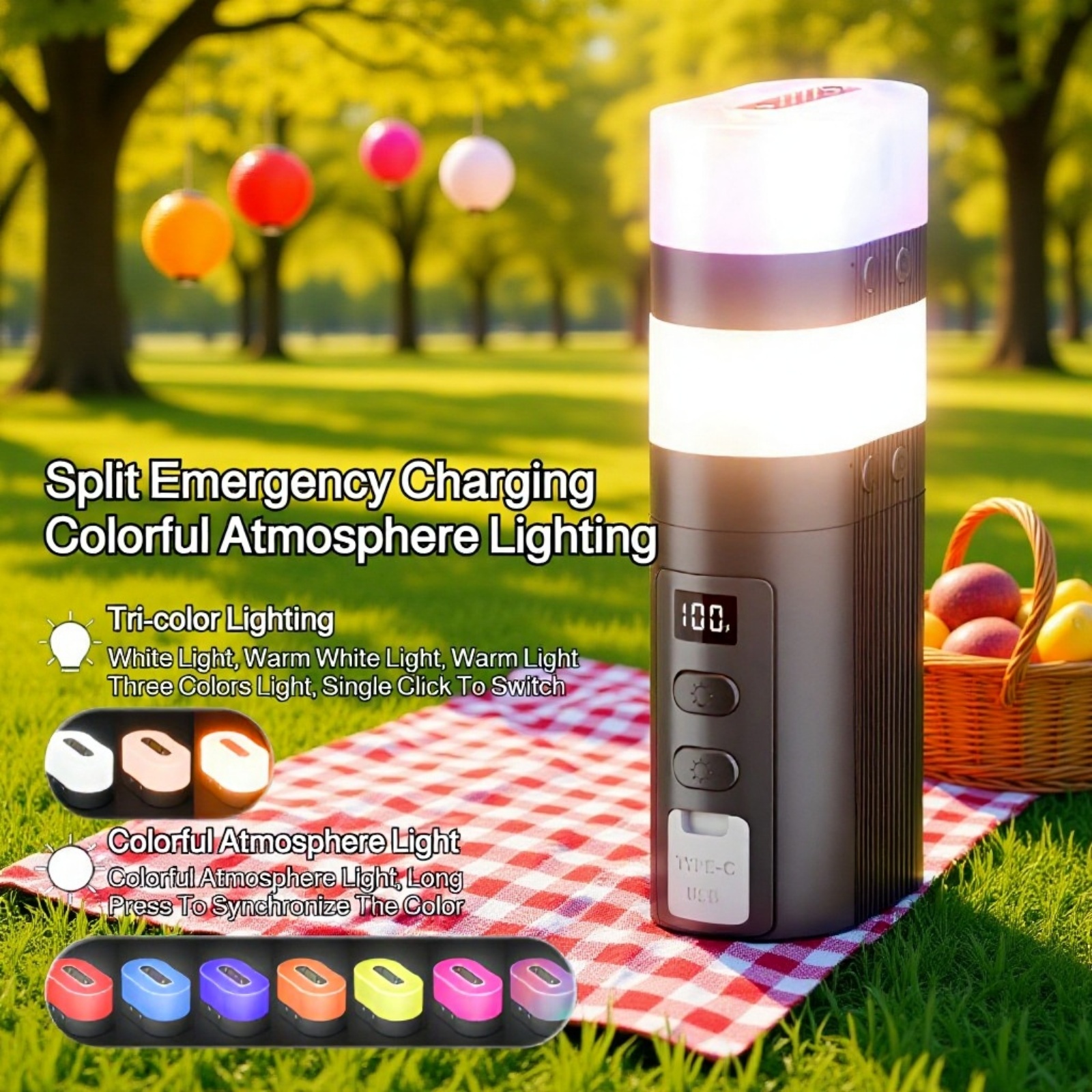 Portable Rechargeable Camping Lantern for Outdoor Adventures