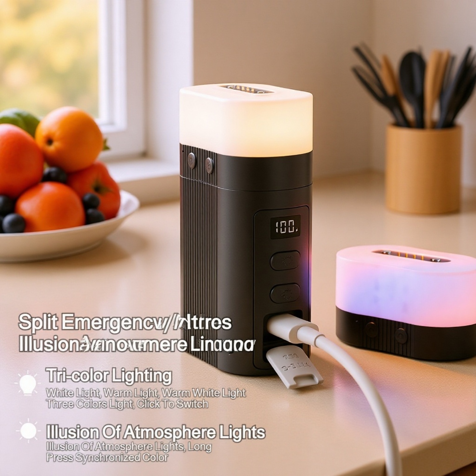 Portable Rechargeable Camping Lantern, 2025 Outdoor Multifunctional Tent Light for Hiking