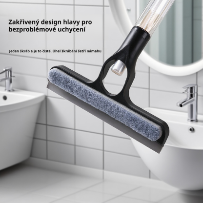 Čistič oken se sprejem a stěrkou, multifunkční sada na čištění zrcadel