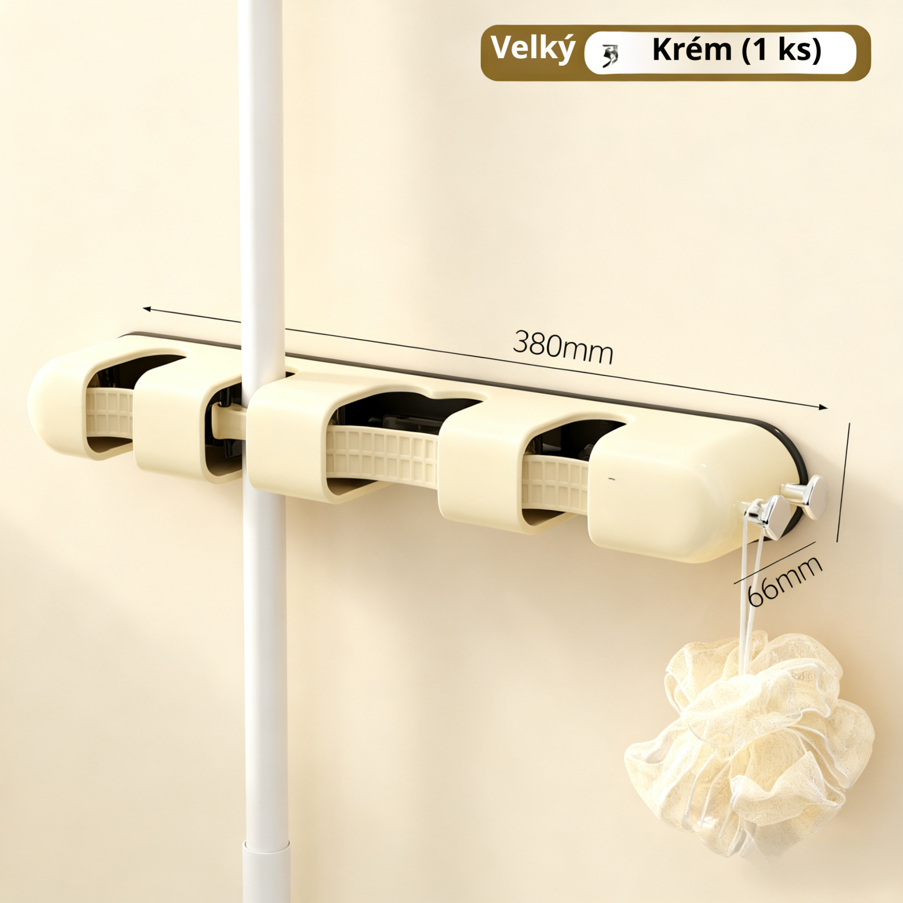 Dopaminový držák na mop s přísavkou z nerezové oceli, bez vrtání