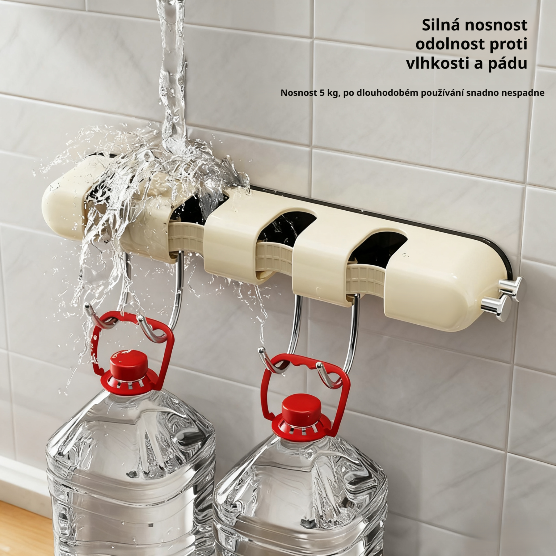 Dopaminový držák na mop s přísavkou z nerezové oceli, bez vrtání