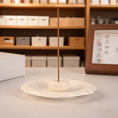 Wabi-sabi keramická kadidelnice s kamenným vzorem