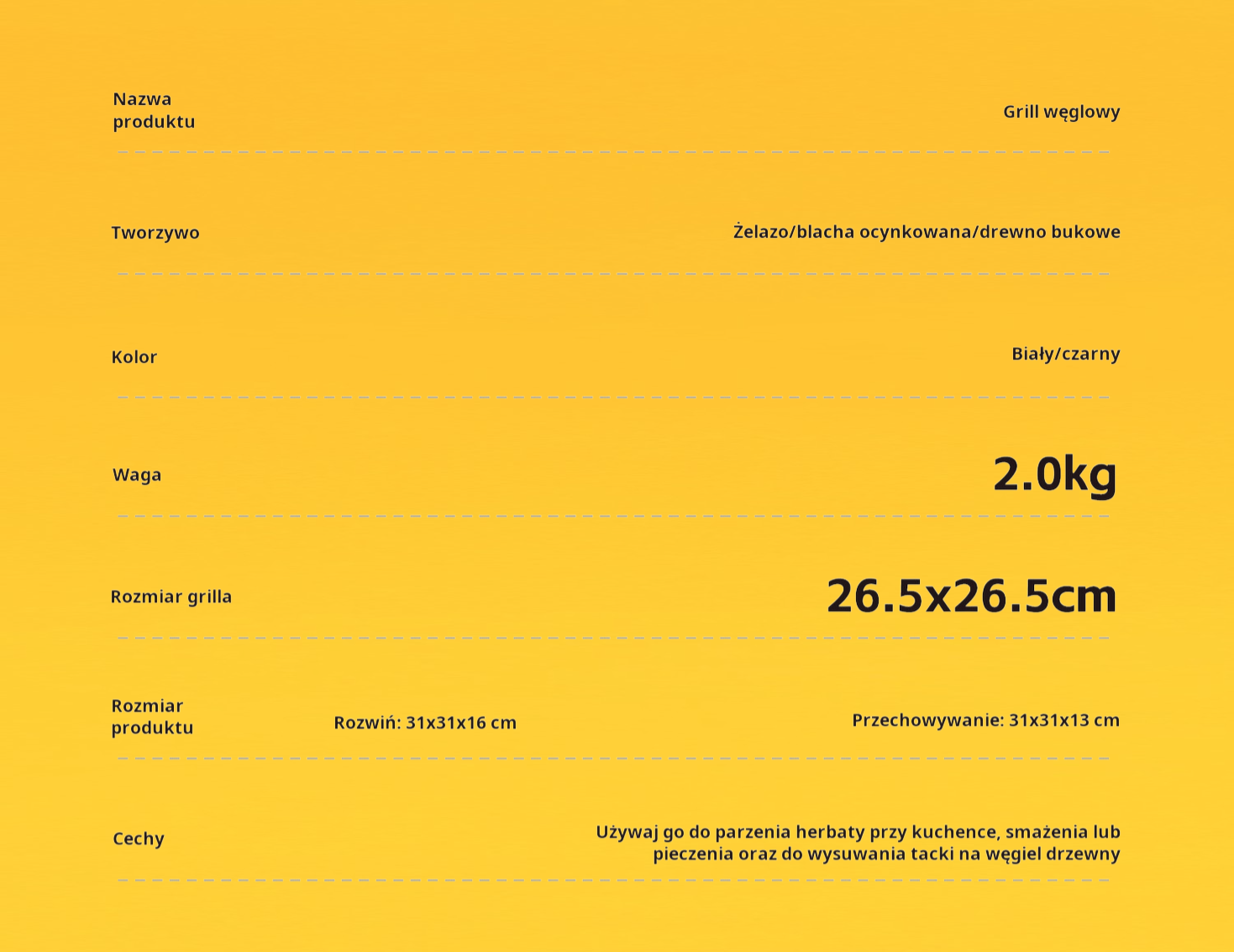 Praktyczny grill przesuwany na świeżym powietrzu