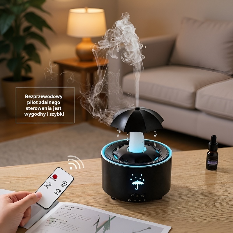 Obrotowy nawilżacz kropla wody na biurko z dużą ilością mgły i sterowaniem pilotem