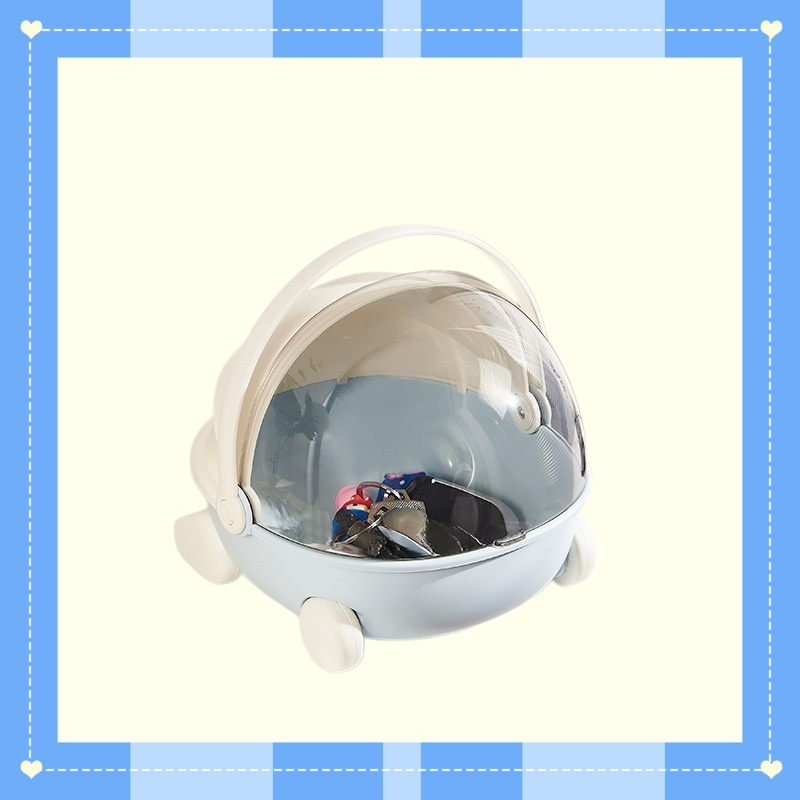 Koszyk na zabawki z bawełny z pokrywą i uchwytem 