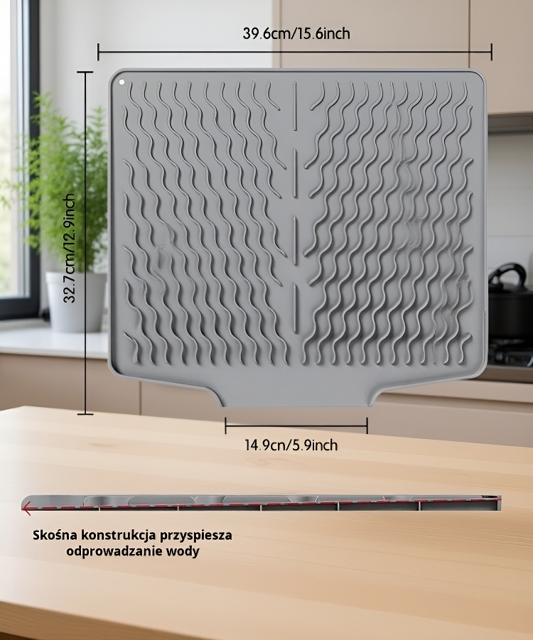 Mata silikonowa chroniąca blat kuchenny przed wodą