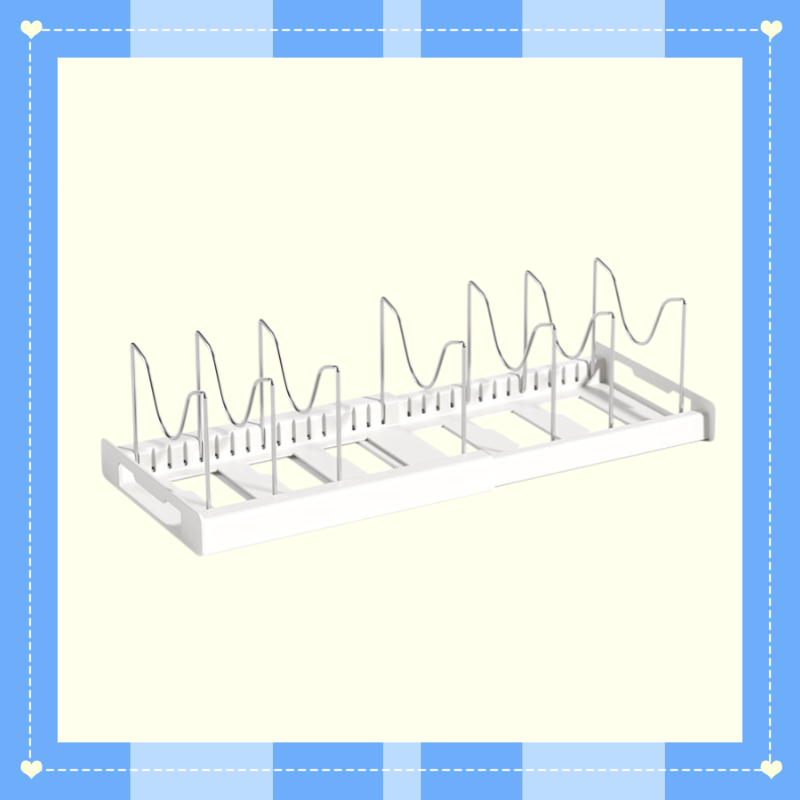 Regulowany i rozkładany stojak na akcesoria kuchenne