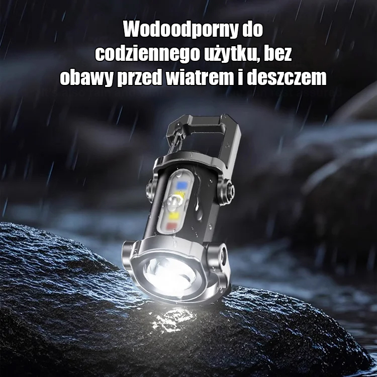 【Wielofunkcyjna latarka SOS】🔔 Po włączeniu uwalnia 6000 watów światła, wystarczająco silne, aby oświetlić 600 metrów ciemnej drogi🔔 Posiada wiele trybów oświetlenia: migające światło, boczne światło i sygnał świetlny czerwono-niebieski.🔔