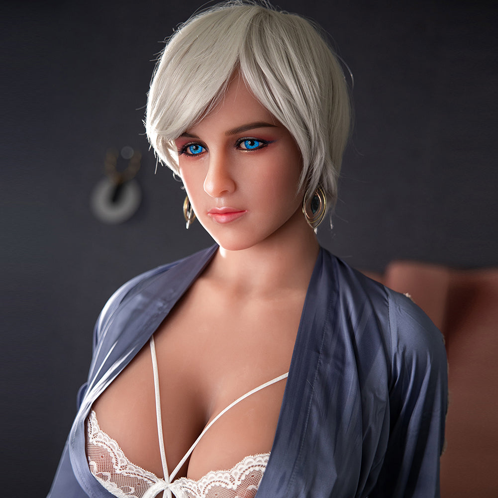 Gianna -  4ft 10 (148cm) Big Butt Chubby Sex Doll With Short White Hair-Honeylovedoll