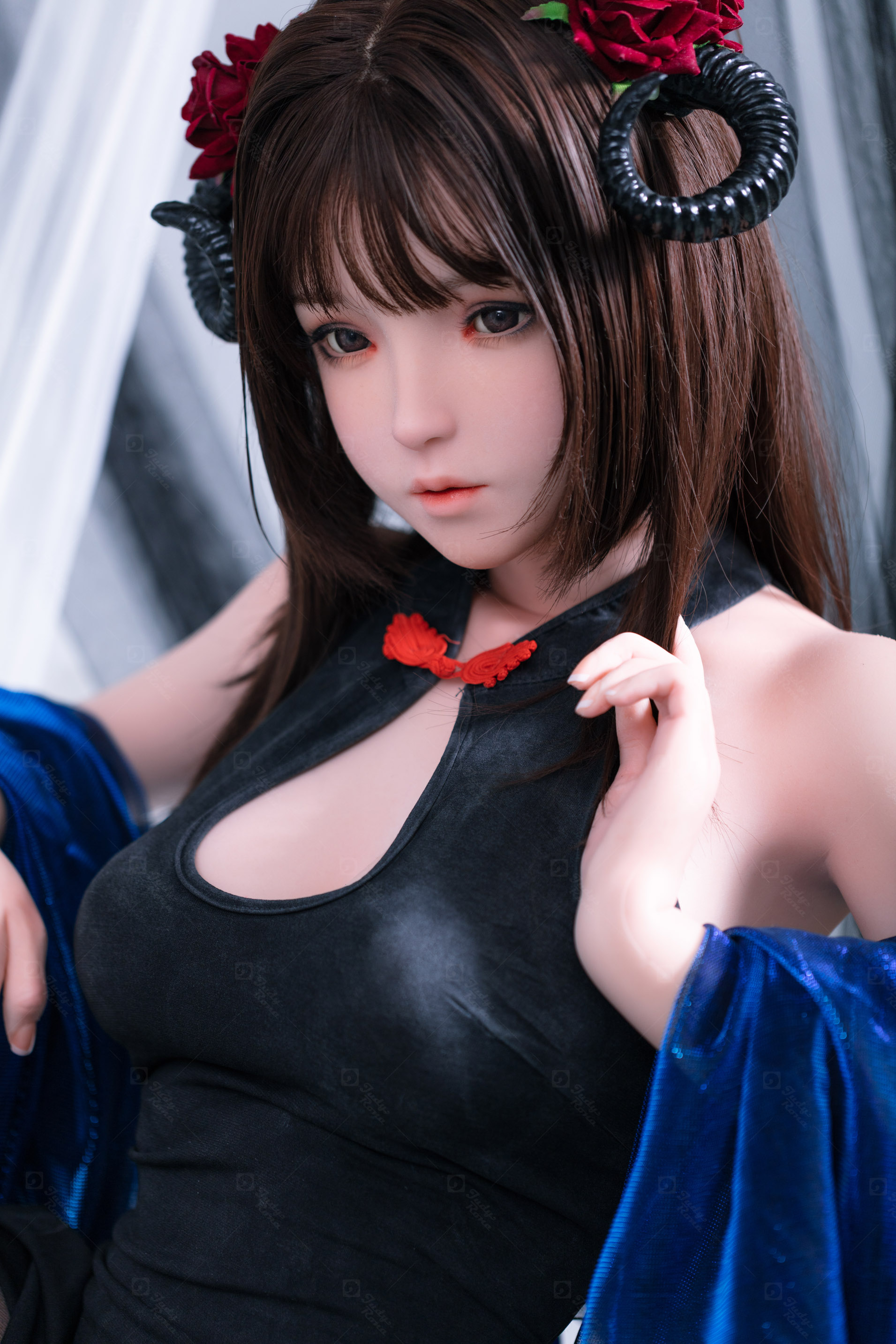 JR | Kiko - 4Ft 10(148cm) Japanese Black Devil Silicone Sex Doll