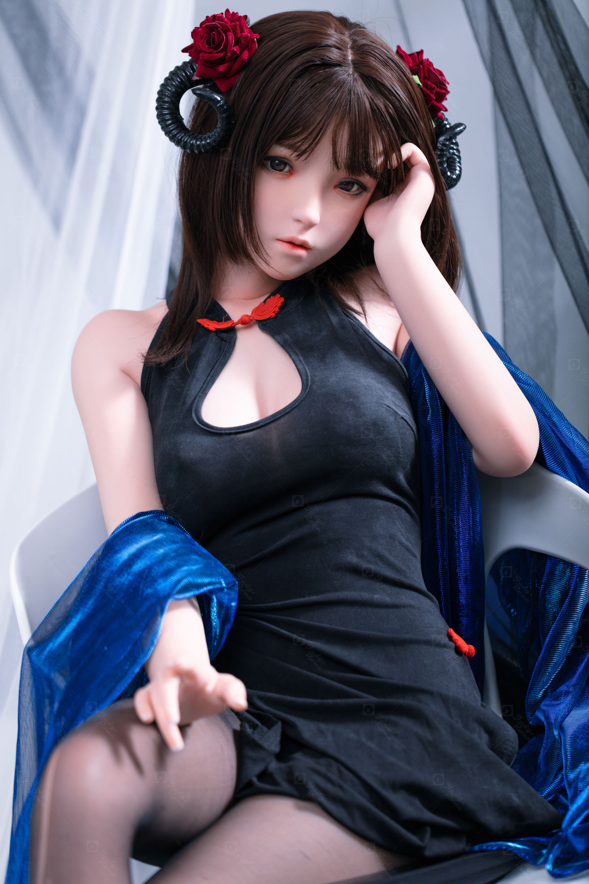 JR | Kiko - 4Ft 10(148cm) Japanese Black Devil Silicone Sex Doll