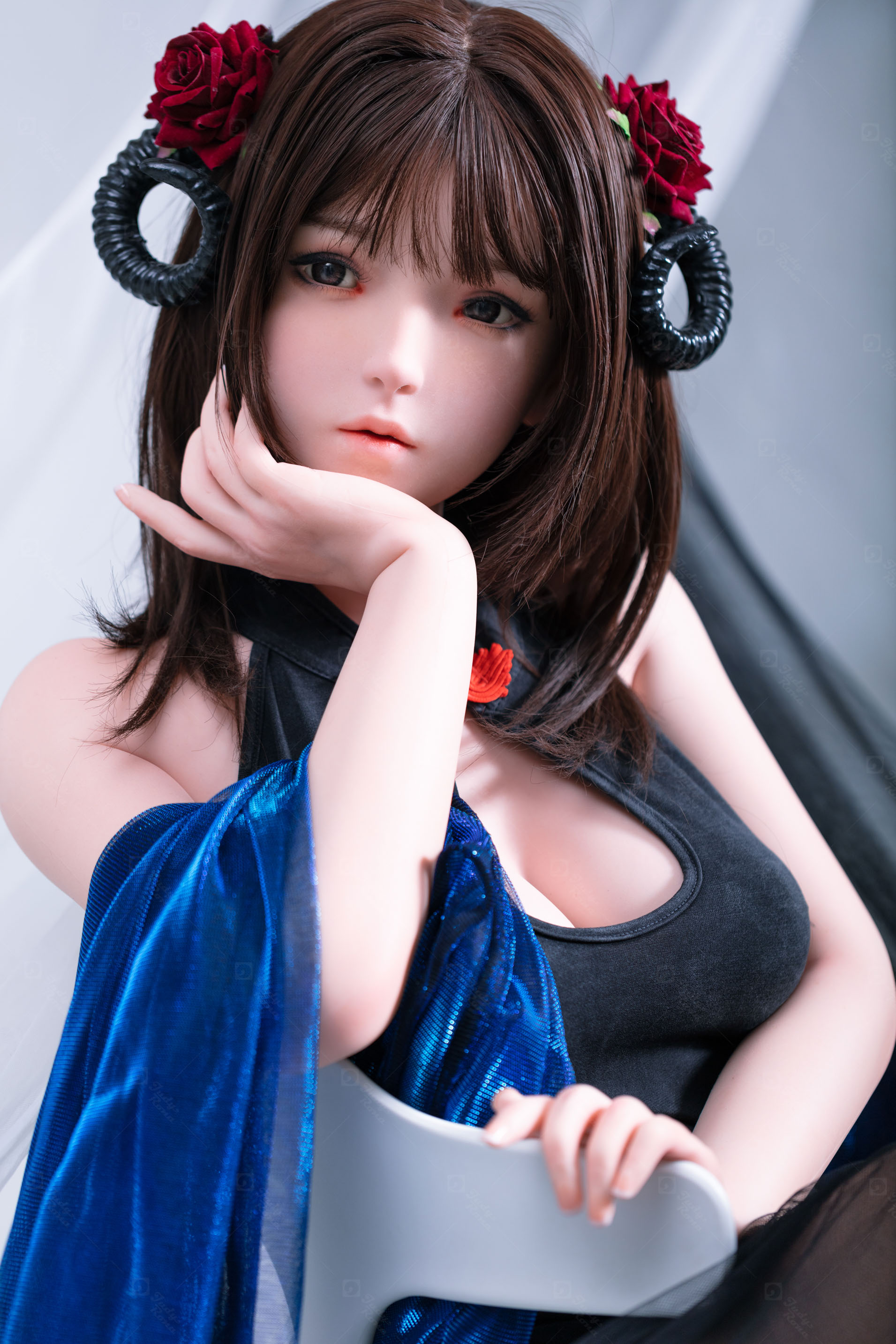 JR | Kiko - 4Ft 10(148cm) Japanese Black Devil Silicone Sex Doll