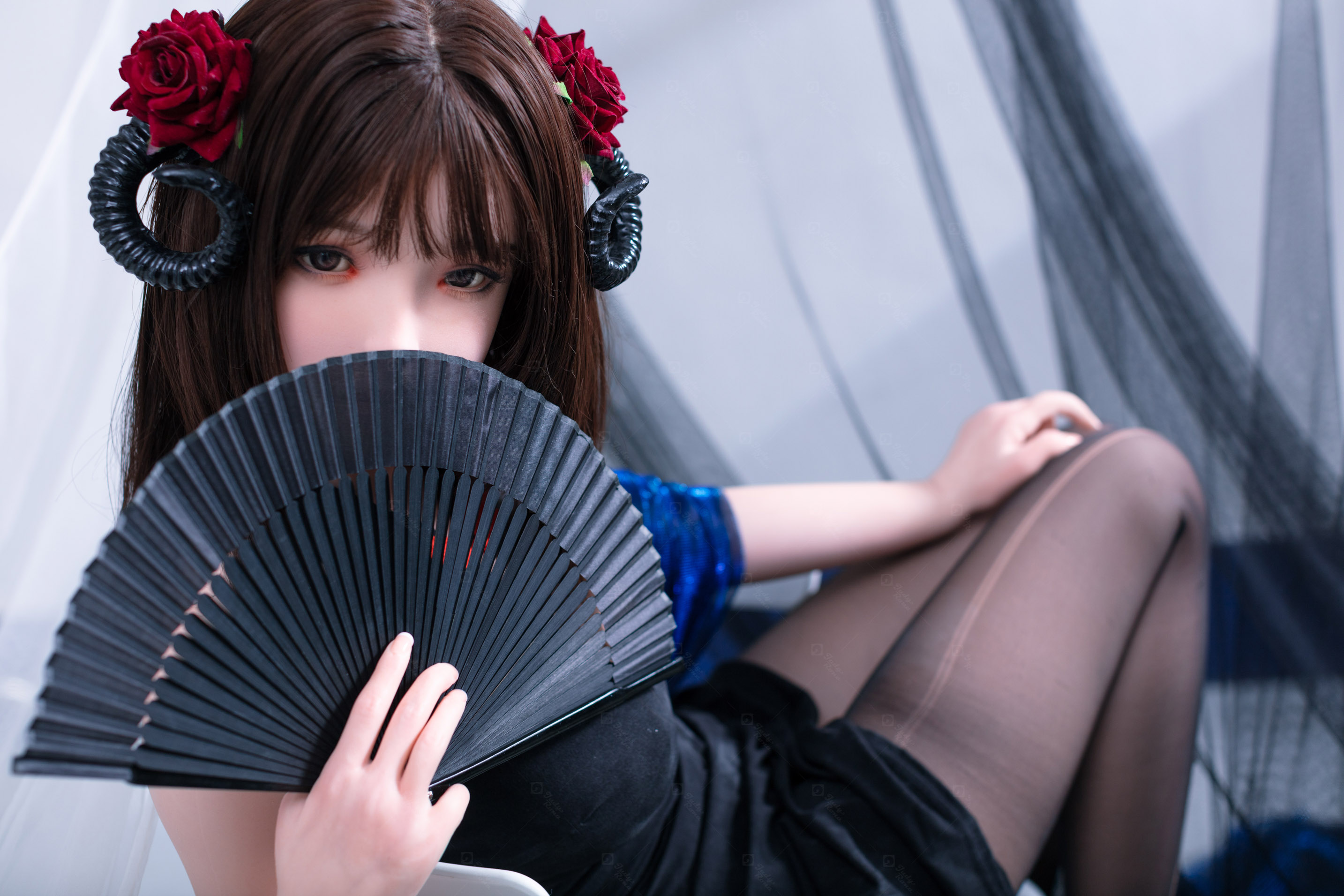 JR | Kiko - 4Ft 10(148cm) Japanese Black Devil Silicone Sex Doll