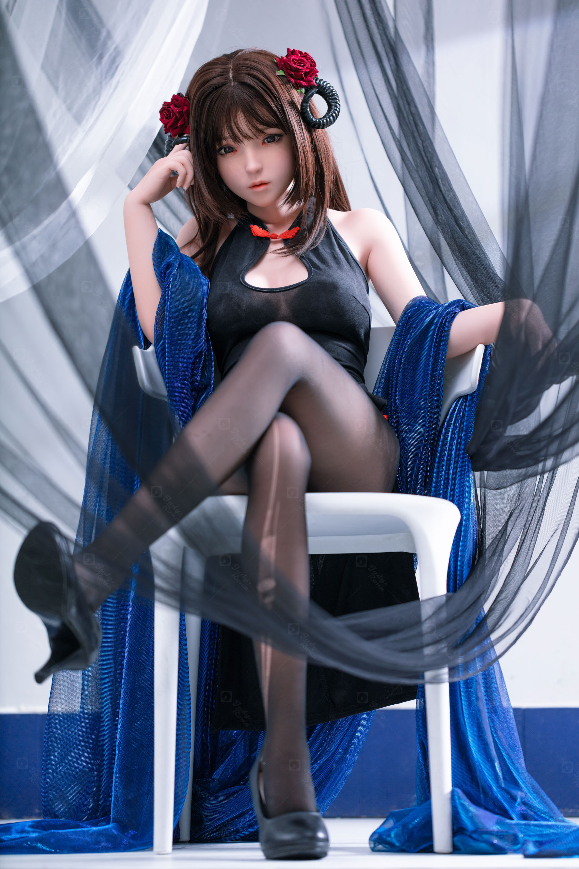 JR | Kiko - 4Ft 10(148cm) Japanese Black Devil Silicone Sex Doll