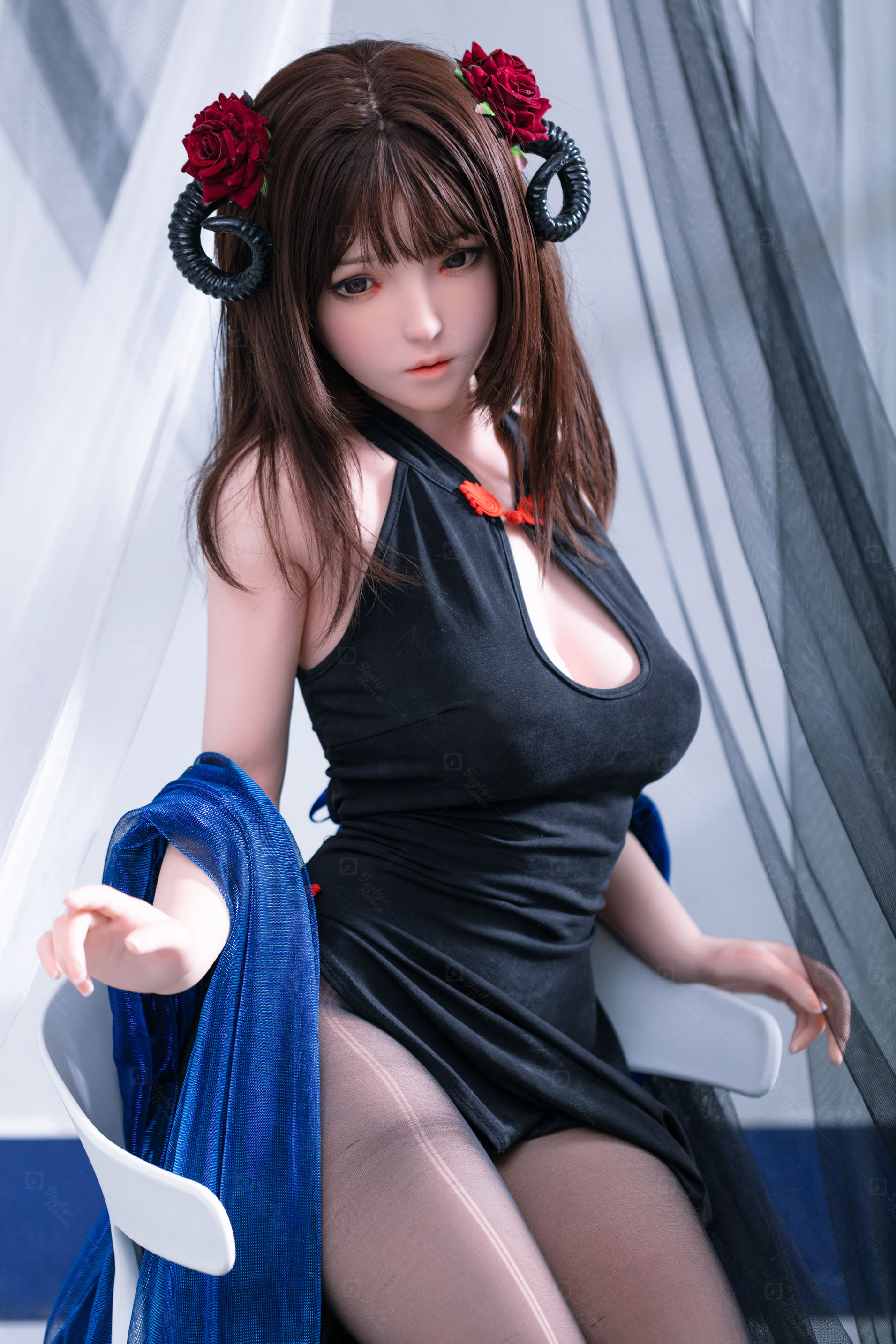 JR | Kiko - 4Ft 10(148cm) Japanese Black Devil Silicone Sex Doll