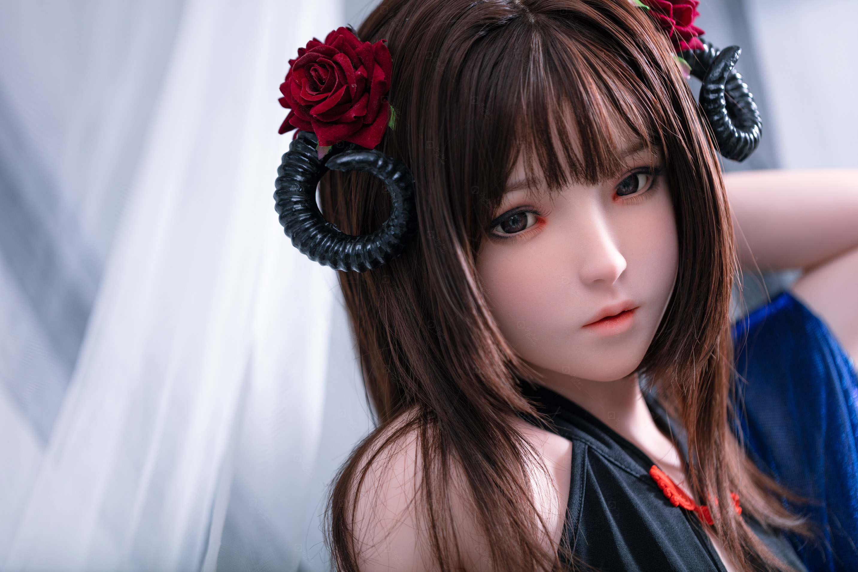 JR | Kiko - 4Ft 10(148cm) Japanese Black Devil Silicone Sex Doll