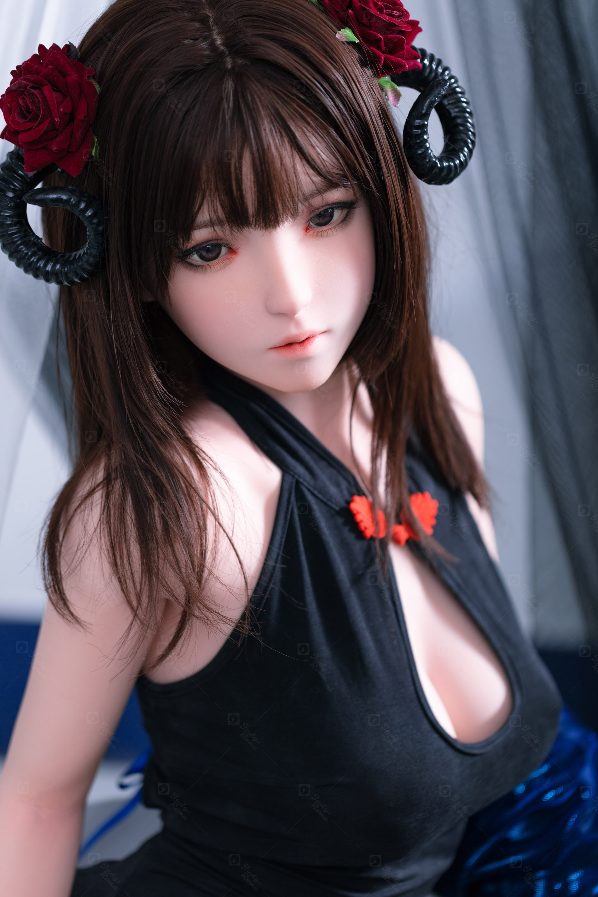 JR | Kiko - 4Ft 10(148cm) Japanese Black Devil Silicone Sex Doll
