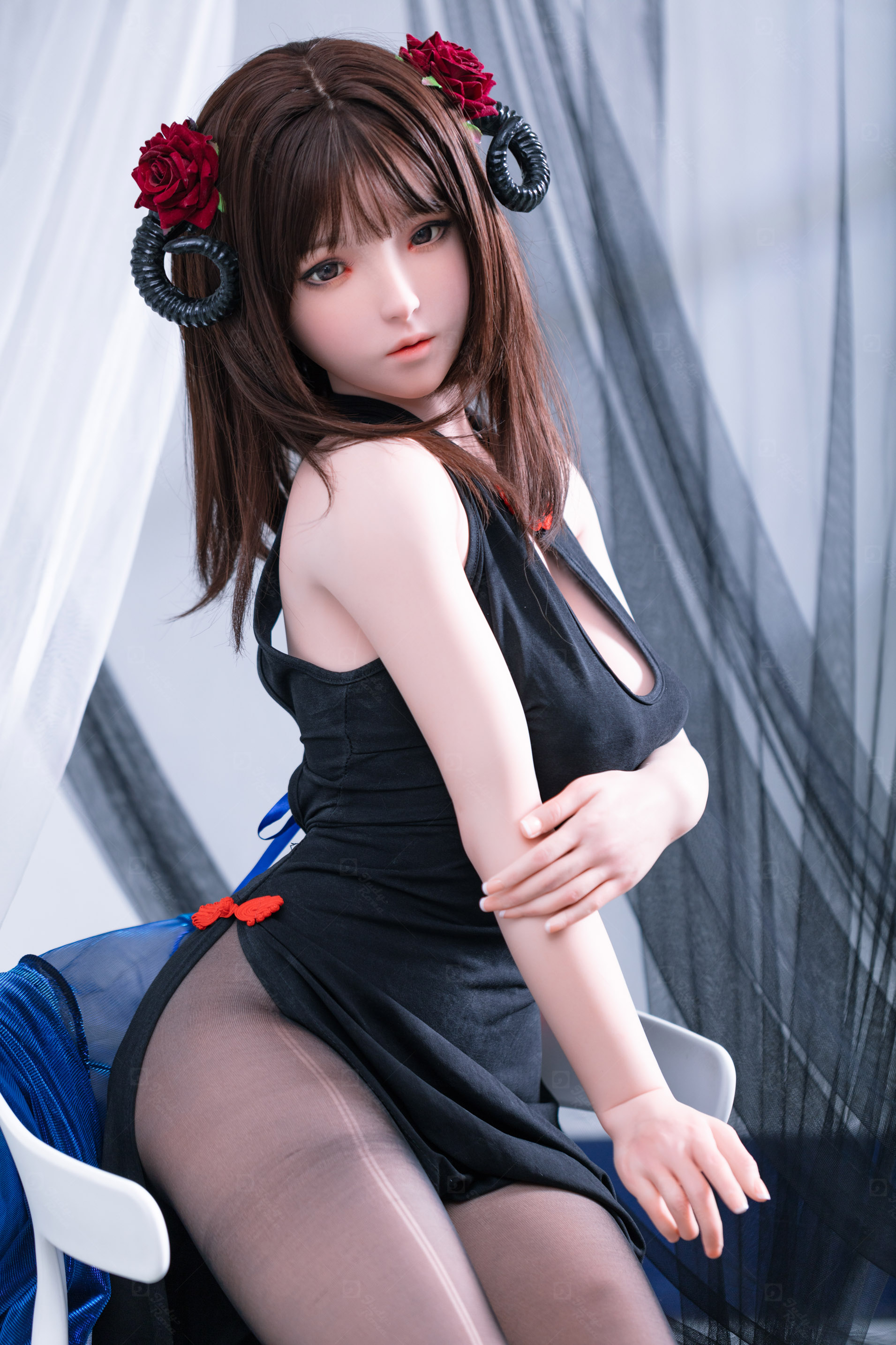 JR | Kiko - 4Ft 10(148cm) Japanese Black Devil Silicone Sex Doll