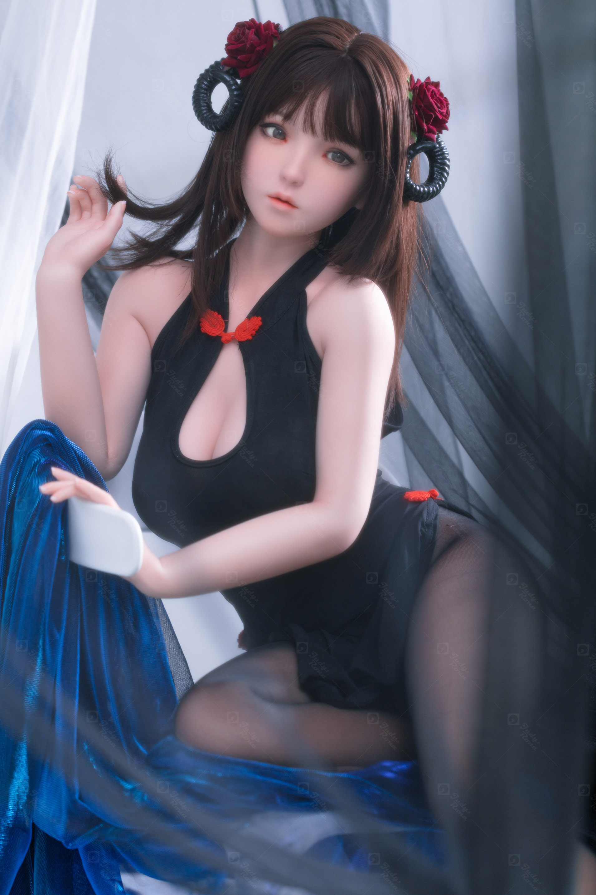 JR | Kiko - 4Ft 10(148cm) Japanese Black Devil Silicone Sex Doll