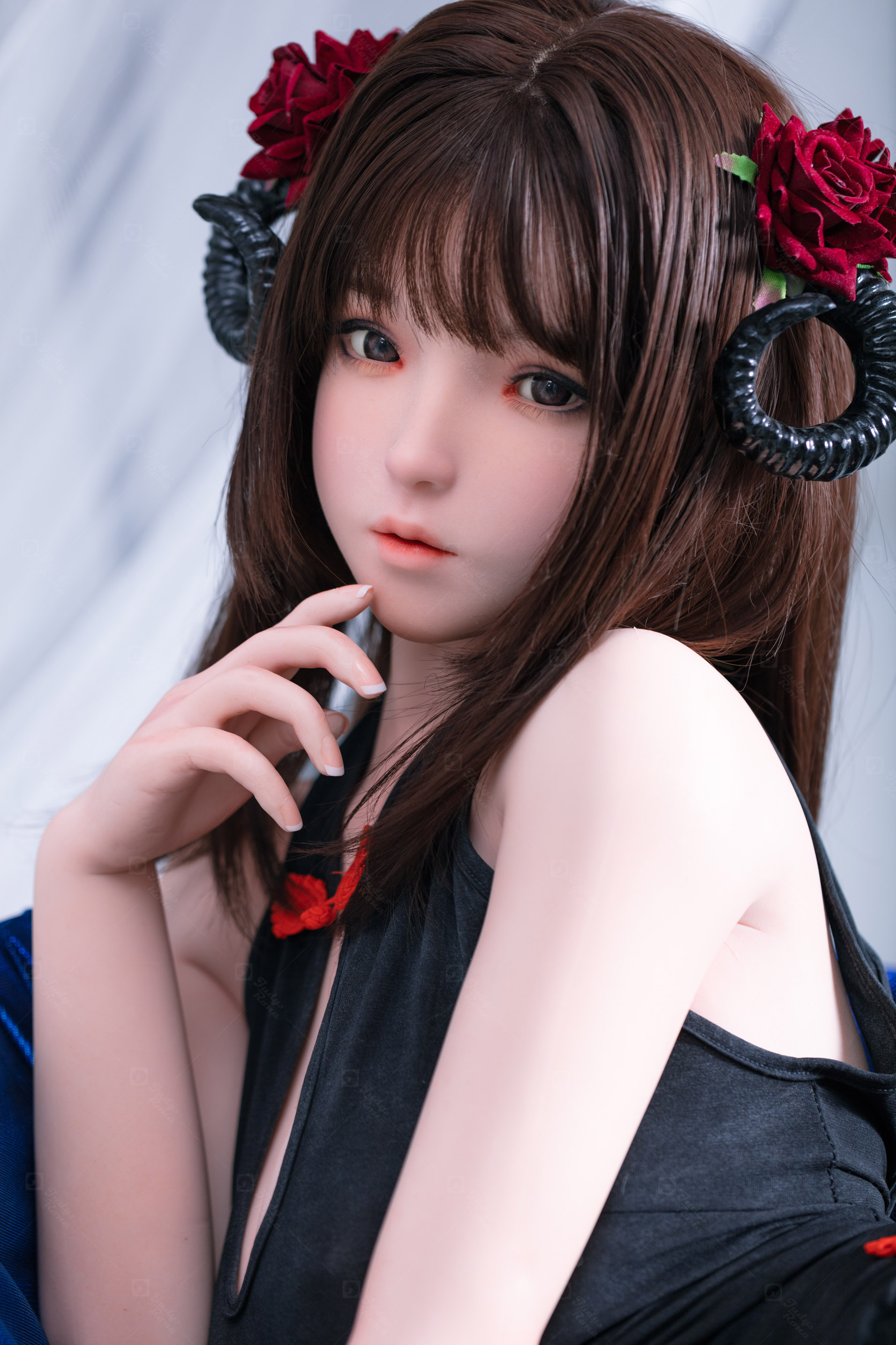 JR | Kiko - 4Ft 10(148cm) Japanese Black Devil Silicone Sex Doll
