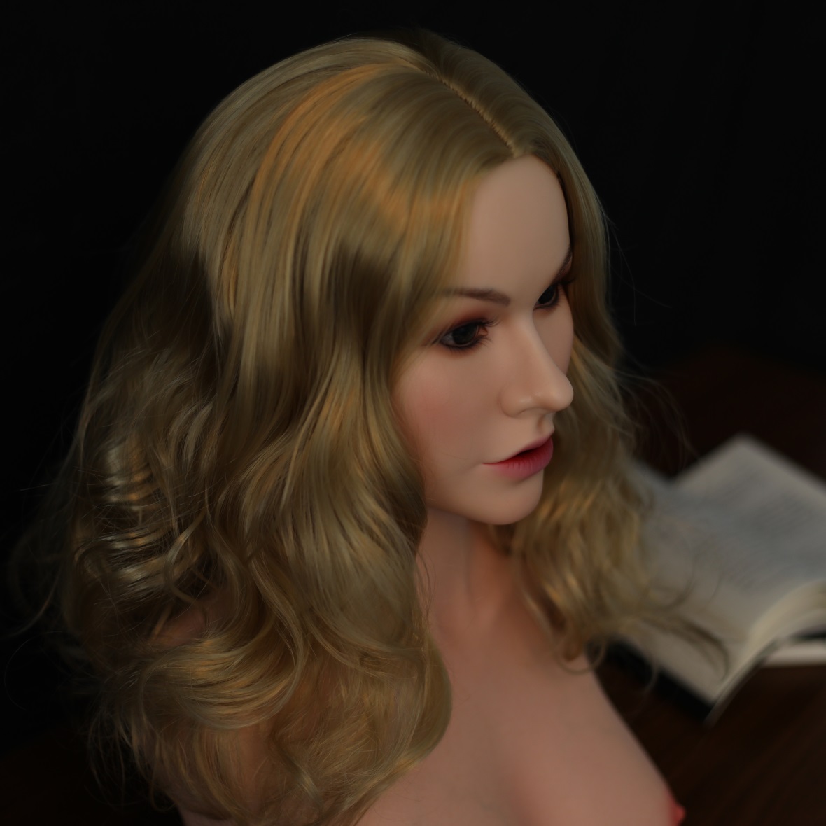 Orange In | Curly Hair Blonde Sex Doll Torso for Men