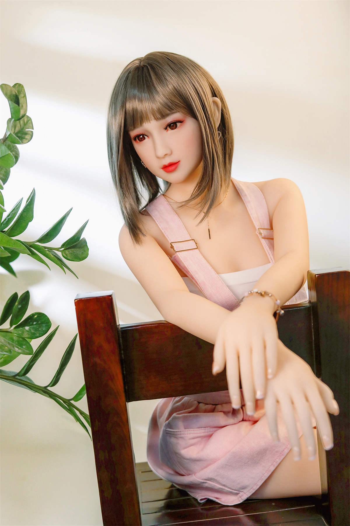 Pag- 160cm (5ft3) Small Breast Japanese Style Sex Doll With Blonde Straight Hair-Honeylovedoll