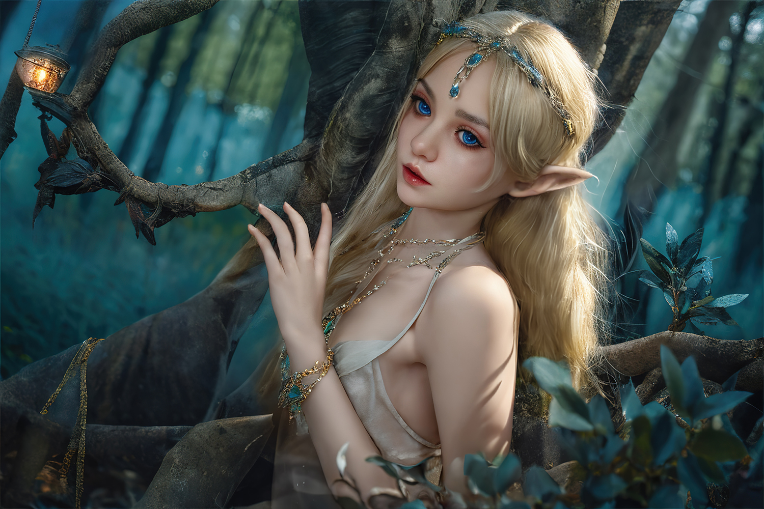 Elsie-4ft 11 /150cm Small breast elf ROS silicone head doll