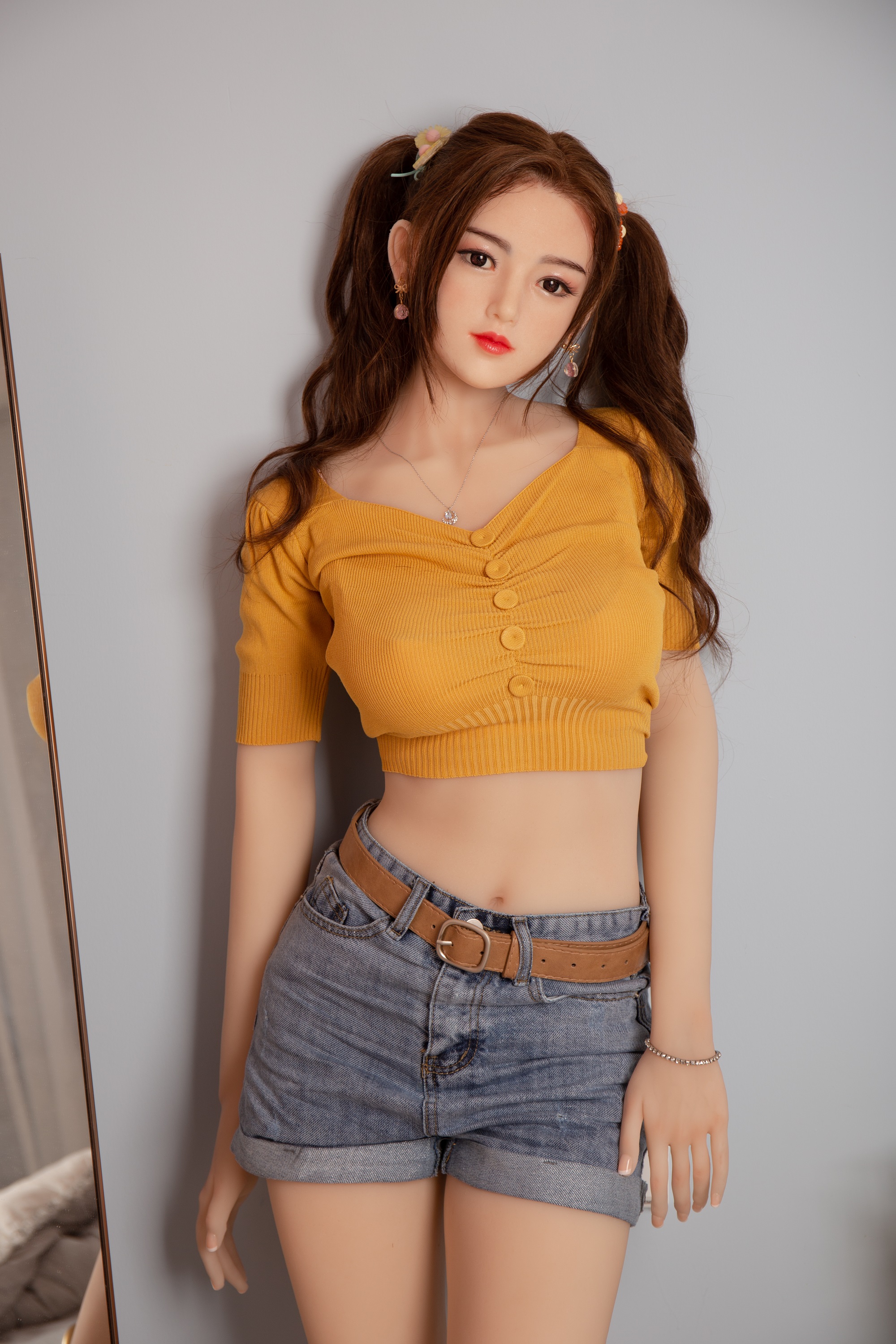 JX Doll | Nana- 4ft 11/150cm Japanese Style Ultra Realistic Silicone Sex Doll With Curly Hair-Honeylovedoll