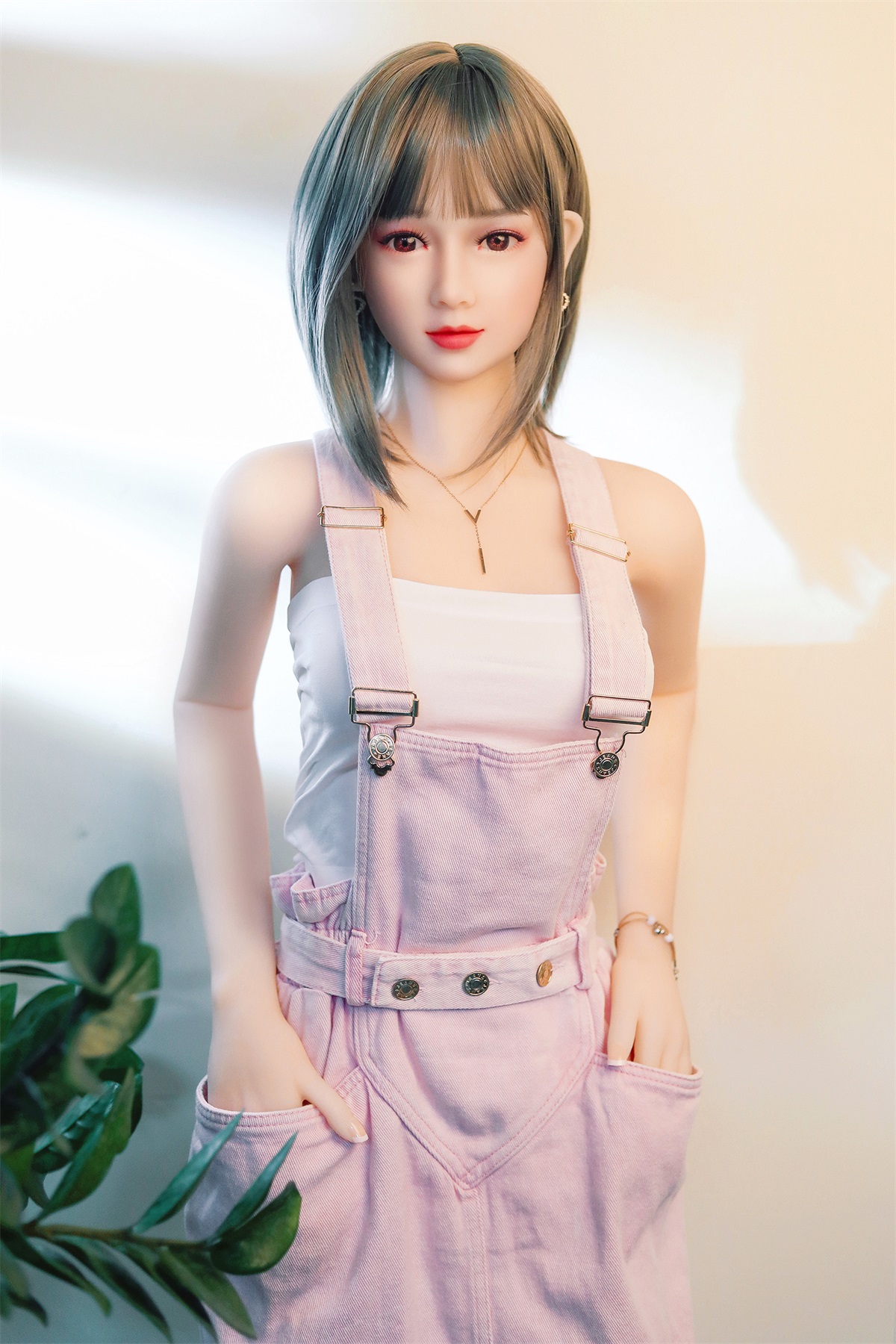 Pag- 160cm (5ft3) Small Breast Japanese Style Sex Doll With Blonde Straight Hair-Honeylovedoll