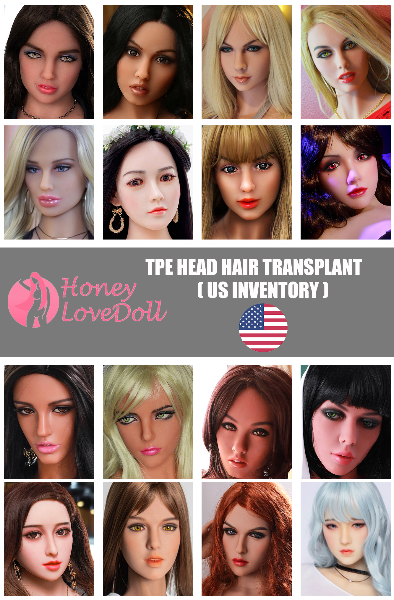 Extra Doll TPE Heads (In Stock US)