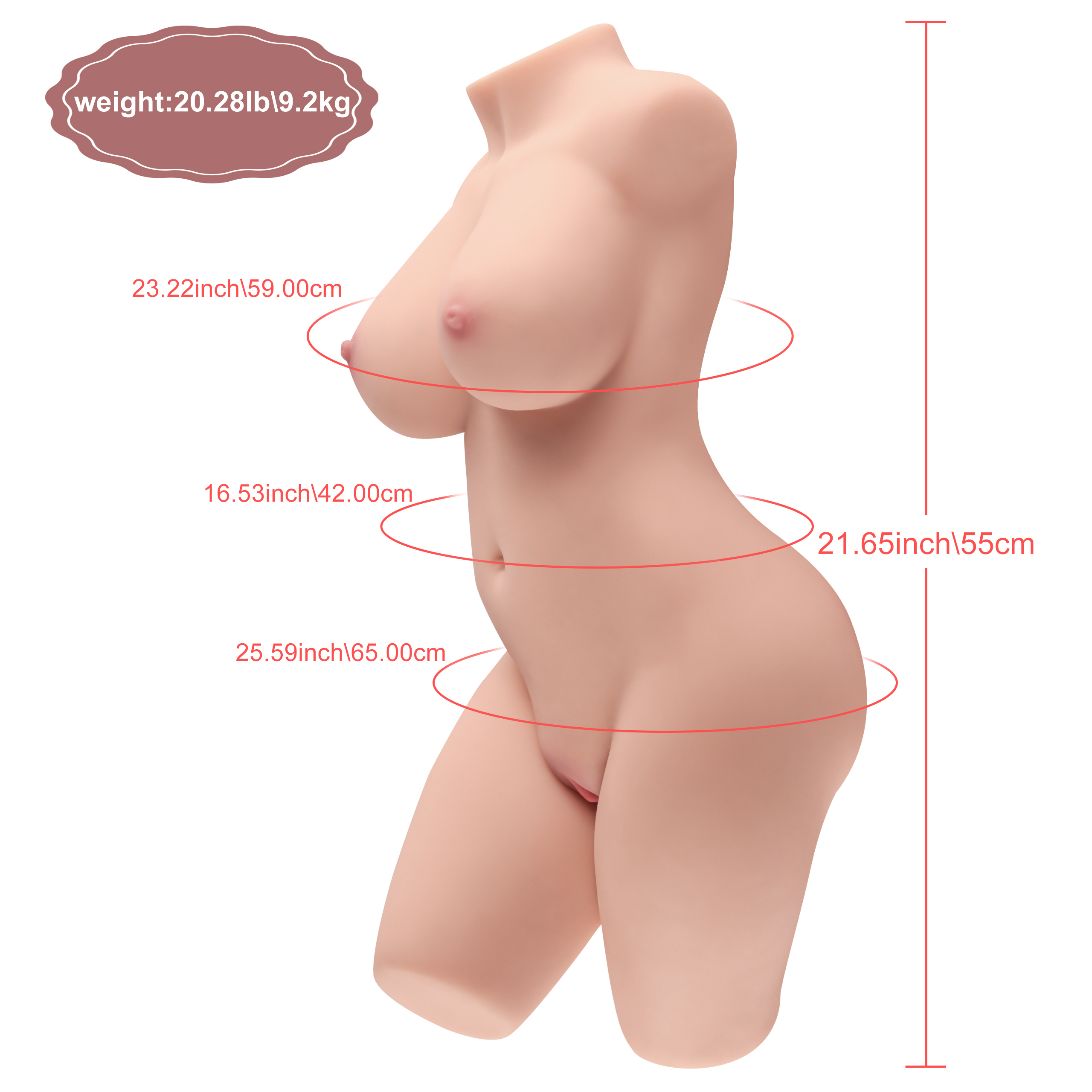 Maya - 20.65in Sex Doll Torso (In Stock US)-Honeylovedoll