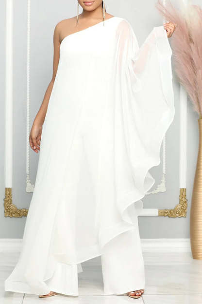 🛒🥻Цветове Ежедневни елегантни пачуърк плътни цветове едно рамо редовни Jumpsuits✨