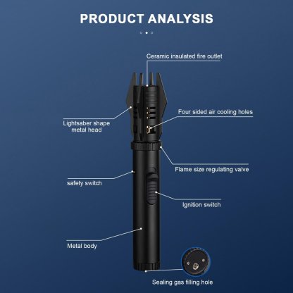 💥💥(FRETE GRATUITO) - Isqueiro de chama de sabre de luz à prova de vento 360°