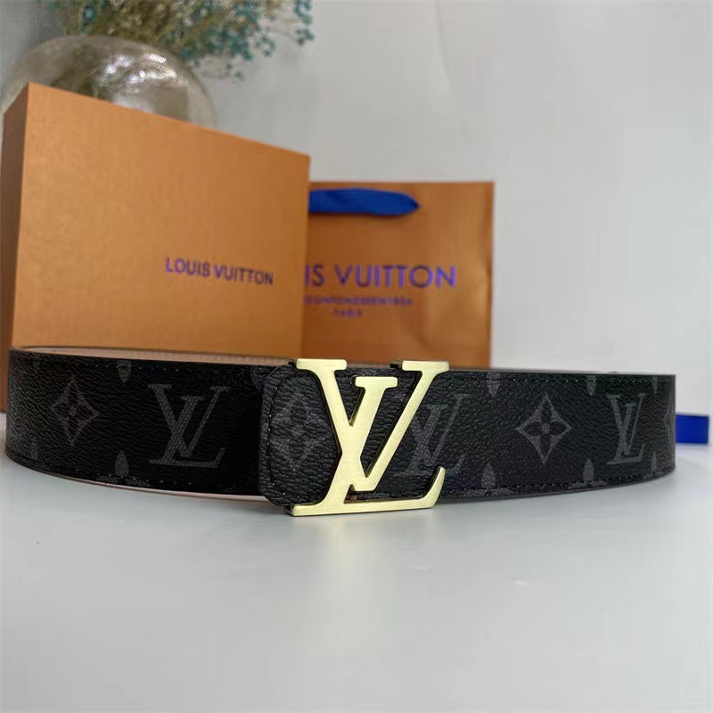 Обръщащ се колан Louis Vuitton LV Initiales + изящна подаръчна кутия
