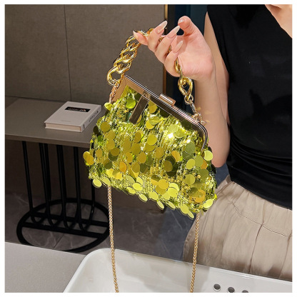 👜✨High-end Luxus, Pailletten-Kettentasche, Modisches Damenaccessoire der neuen Kollektion 2023!