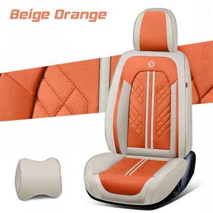 "American Zeta 2023" Пълен универсален дишащ непромокаем комплект калъф за седалка за кола от естествена кожа, подходящ за всички модели превозни средства (като седани, джипове, камиони и др.)