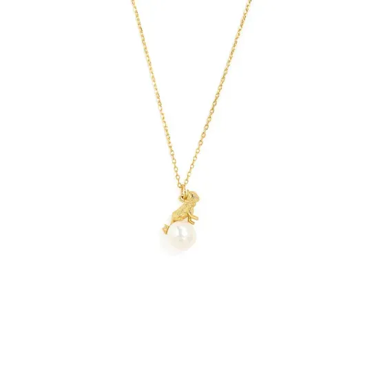 💞Colar de gato em ouro maciço 14K, colar de pérolas de ouro para mulheres, colar com pingente requintado