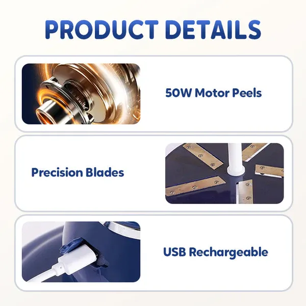 Přenosná automatická elektrická škrabka na ovoce a zeleninu (nově uvedená na trh)