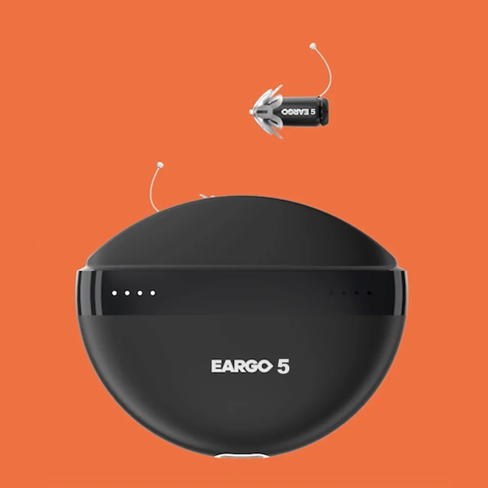 EARGO 6 OTC hallókészülék - szinte láthatatlan CIC, újratölthető, adaptív, az FDA által jóváhagyott.